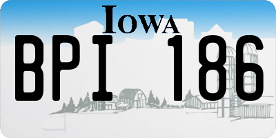 IA license plate BPI186