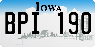 IA license plate BPI190