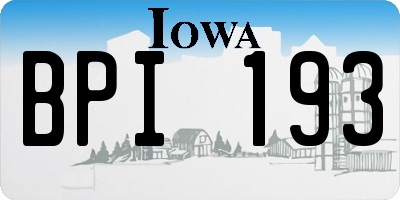 IA license plate BPI193