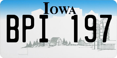 IA license plate BPI197