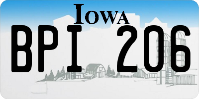 IA license plate BPI206