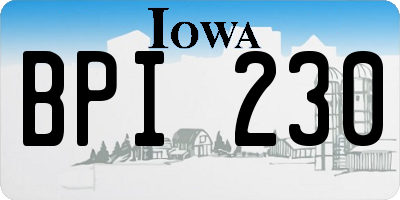 IA license plate BPI230