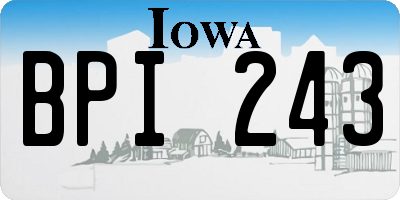 IA license plate BPI243