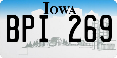 IA license plate BPI269