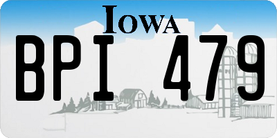 IA license plate BPI479