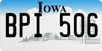 IA license plate BPI506