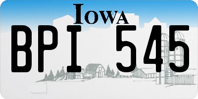 IA license plate BPI545