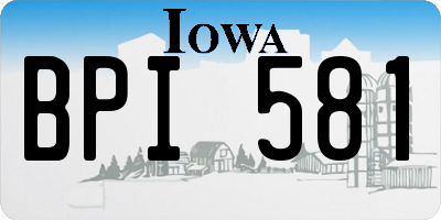 IA license plate BPI581