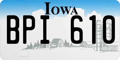 IA license plate BPI610