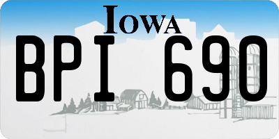IA license plate BPI690