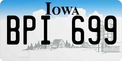 IA license plate BPI699