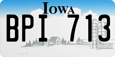 IA license plate BPI713
