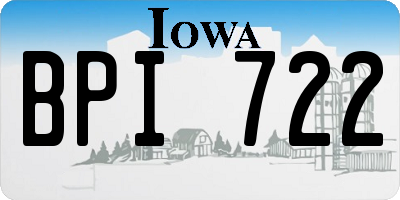 IA license plate BPI722