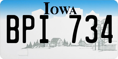 IA license plate BPI734
