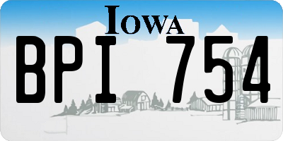 IA license plate BPI754