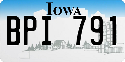 IA license plate BPI791