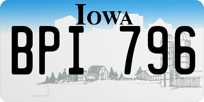 IA license plate BPI796