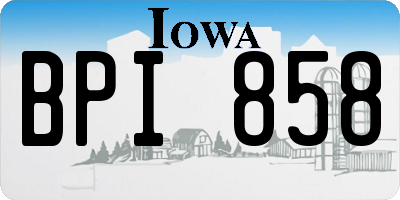 IA license plate BPI858