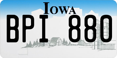 IA license plate BPI880