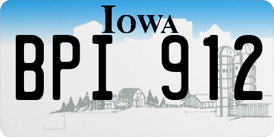 IA license plate BPI912