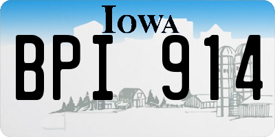 IA license plate BPI914