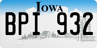 IA license plate BPI932