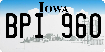 IA license plate BPI960