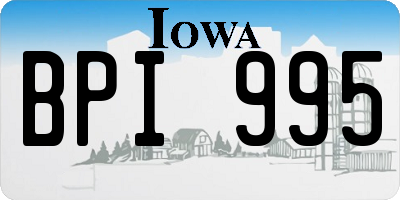IA license plate BPI995