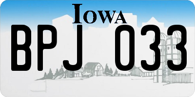 IA license plate BPJ033