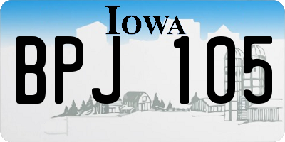 IA license plate BPJ105