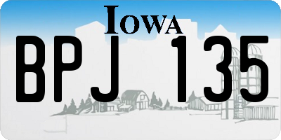 IA license plate BPJ135