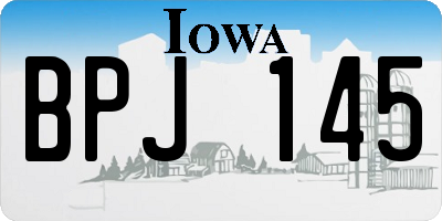 IA license plate BPJ145