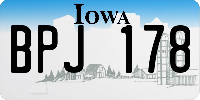IA license plate BPJ178