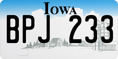 IA license plate BPJ233