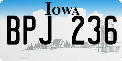 IA license plate BPJ236