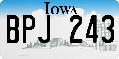 IA license plate BPJ243