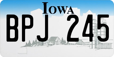 IA license plate BPJ245