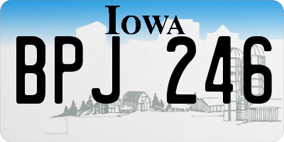 IA license plate BPJ246