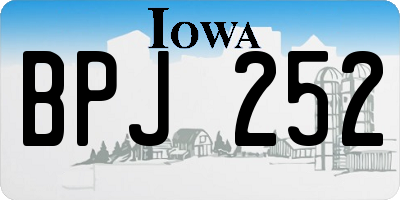 IA license plate BPJ252