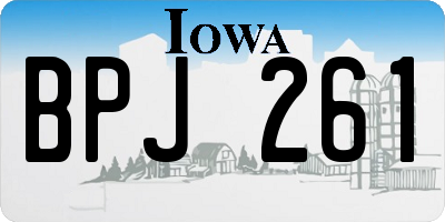 IA license plate BPJ261