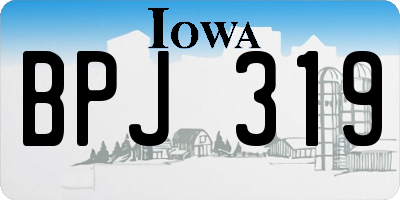 IA license plate BPJ319