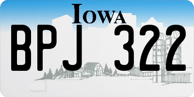 IA license plate BPJ322