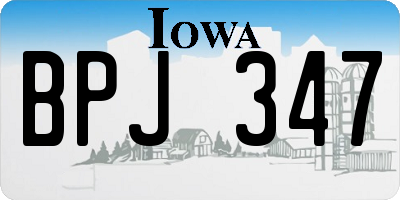 IA license plate BPJ347