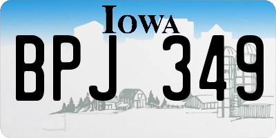 IA license plate BPJ349