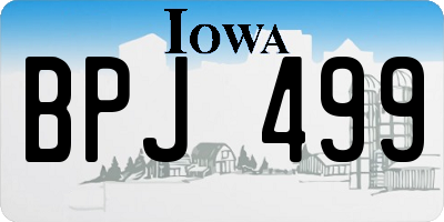 IA license plate BPJ499