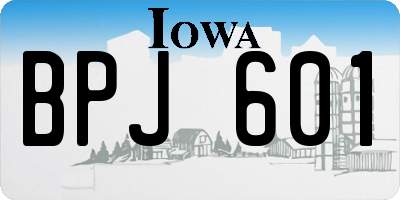 IA license plate BPJ601