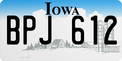 IA license plate BPJ612