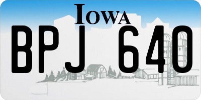 IA license plate BPJ640