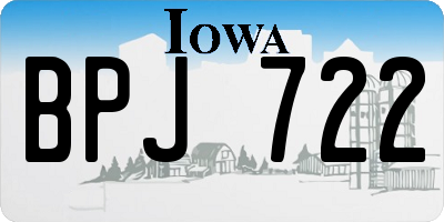 IA license plate BPJ722