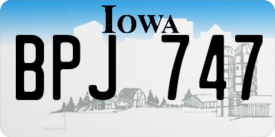 IA license plate BPJ747